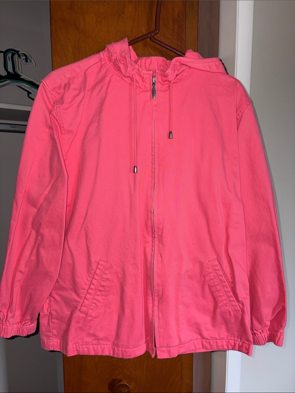 Christopher & Banks Hot Pink Hooded Zip Jacket